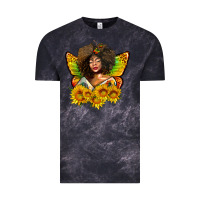 Cloud Black butterfly afro woman juneteenth Vintage Tee - AdoDesignShop