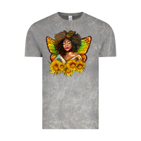 Cloud Rock butterfly afro woman juneteenth Vintage Tee - AdoDesignShop