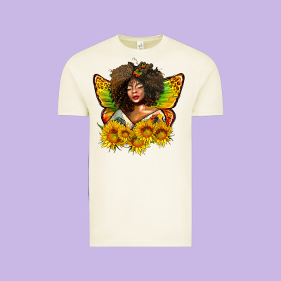 Butterfly Afro Woman Juneteenth Vintage Tee Designed By Adodesignshop