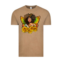 Vintage Coffee butterfly afro woman juneteenth Vintage Tee - AdoDesignShop