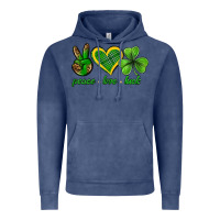 Vintage Denim peace love luck st. patricks day nePeace love luck Vintage Hoodie - Neo Western