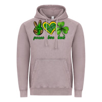 Vintage Zinc peace love luck st. patricks day nePeace love luck Vintage Hoodie - Neo Western