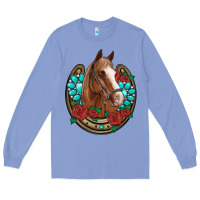 Colony Blue western horseshoe horse roses gemstone Long Sleeve Tee - Artiststas