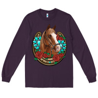 Plum western horseshoe horse roses gemstone Long Sleeve Tee - Artiststas