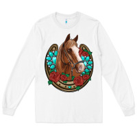 White western horseshoe horse roses gemstone Long Sleeve Tee - Artiststas