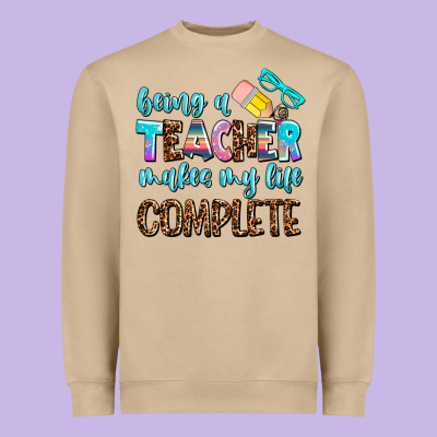 Being A Teacher Makes My Life Complate Heavyweight Sweatshirt Designed By Adodesignshop
