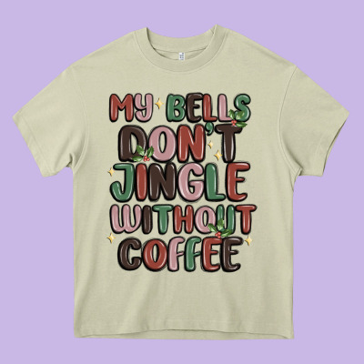 My Bells Don't Jingle Without Coffee Heavy Core Tee Designed By Maliassmallbusiness
