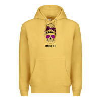 Antique Gold Purple Glitter, Leopard Patterned Mom Skull Premium Hoodie - Bettercallsaul