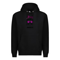 Black Purple Glitter, Leopard Patterned Mom Skull Premium Hoodie - Bettercallsaul