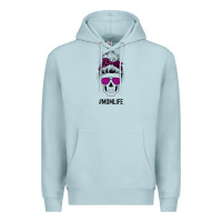 Blue Mist Purple Glitter, Leopard Patterned Mom Skull Premium Hoodie - Bettercallsaul