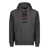 Charcoal Heather Purple Glitter, Leopard Patterned Mom Skull Premium Hoodie - Bettercallsaul
