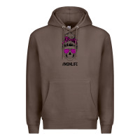 Coffee Purple Glitter, Leopard Patterned Mom Skull Premium Hoodie - Bettercallsaul