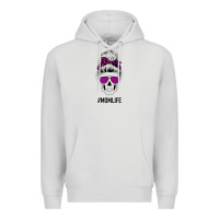 Dove Grey Purple Glitter, Leopard Patterned Mom Skull Premium Hoodie - Bettercallsaul