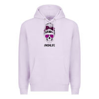 Lilac Purple Glitter, Leopard Patterned Mom Skull Premium Hoodie - Bettercallsaul