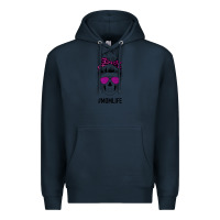 Navy Purple Glitter, Leopard Patterned Mom Skull Premium Hoodie - Bettercallsaul