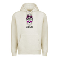 Oatmeal Heather Purple Glitter, Leopard Patterned Mom Skull Premium Hoodie - Bettercallsaul