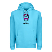 Ocean Blue Purple Glitter, Leopard Patterned Mom Skull Premium Hoodie - Bettercallsaul