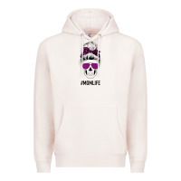 Pale Pink Purple Glitter, Leopard Patterned Mom Skull Premium Hoodie - Bettercallsaul