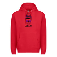 Red Purple Glitter, Leopard Patterned Mom Skull Premium Hoodie - Bettercallsaul