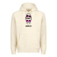 Sandshell Purple Glitter, Leopard Patterned Mom Skull Premium Hoodie - Bettercallsaul