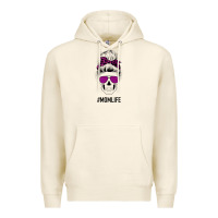 Tofu Purple Glitter, Leopard Patterned Mom Skull Premium Hoodie - Bettercallsaul