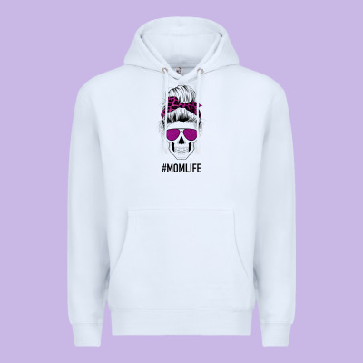 Purple Glitter, Leopard Patterned Mom Skull Premium Hoodie Designed By Bettercallsaul