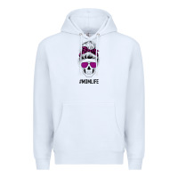 White Purple Glitter, Leopard Patterned Mom Skull Premium Hoodie - Bettercallsaul