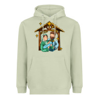 Matcha jesus newborn oh holy night Heavyweight Hoodie - MaliasSmallBusiness