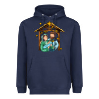 Navy jesus newborn oh holy night Heavyweight Hoodie - MaliasSmallBusiness