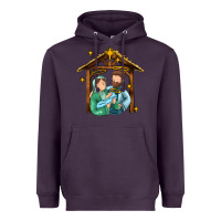 Plum jesus newborn oh holy night Heavyweight Hoodie - MaliasSmallBusiness