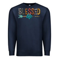 Navy Blessed Life Premium Sweatshirt - BundleAndBundleShop