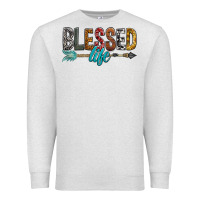 Oatmeal Heather Blessed Life Premium Sweatshirt - BundleAndBundleShop