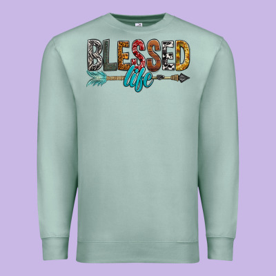 Blessed Life Premium Sweatshirt Designed By Bundleandbundleshop