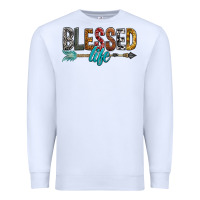 White Blessed Life Premium Sweatshirt - BundleAndBundleShop