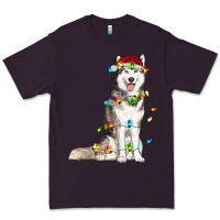Plum Husky Christmas Lights Premium Tee - RanaPortraitStore