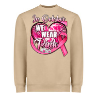 Mushroom in october we wear pink heart Heavyweight Sweatshirt - JahusDesignShop