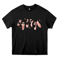 Black ballerina ballet shoes Heavy Core Tee - MaliasSmallBusiness