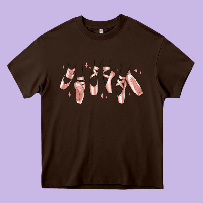 Ballerina Ballet Shoes Heavy Core Tee Designed By Maliassmallbusiness