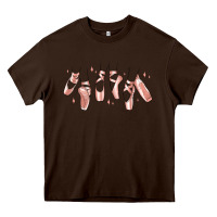 Chocolate Brown ballerina ballet shoes Heavy Core Tee - MaliasSmallBusiness