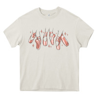 Cream ballerina ballet shoes Heavy Core Tee - MaliasSmallBusiness