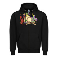 Black mardi gras baseball Zipper Hoodie - MaliasSmallBusiness