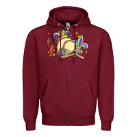 Burgundy mardi gras baseball Zipper Hoodie - MaliasSmallBusiness