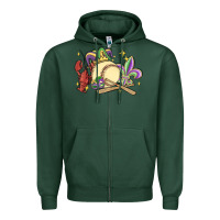 Sports Green mardi gras baseball Zipper Hoodie - MaliasSmallBusiness