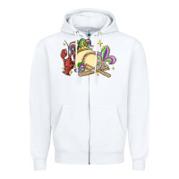 White mardi gras baseball Zipper Hoodie - MaliasSmallBusiness
