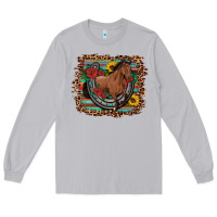 Moon Dust western horse horseshoe roses sunflowers serape leopard Long Sleeve Tee - Artiststas