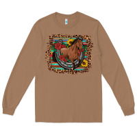 Toasted Coconut western horse horseshoe roses sunflowers serape leopard Long Sleeve Tee - Artiststas