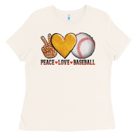 Bone peace love baseball Ladies Tee - AdoDesignShop