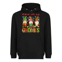Black chillin with my gnomies Heavyweight Hoodie - MaliasSmallBusiness