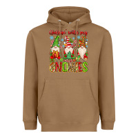 Toasted Coconut chillin with my gnomies Heavyweight Hoodie - MaliasSmallBusiness