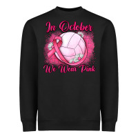 Black in october we wear pink breast cancer valleybal Heavyweight Sweatshirt - JahusDesignShop